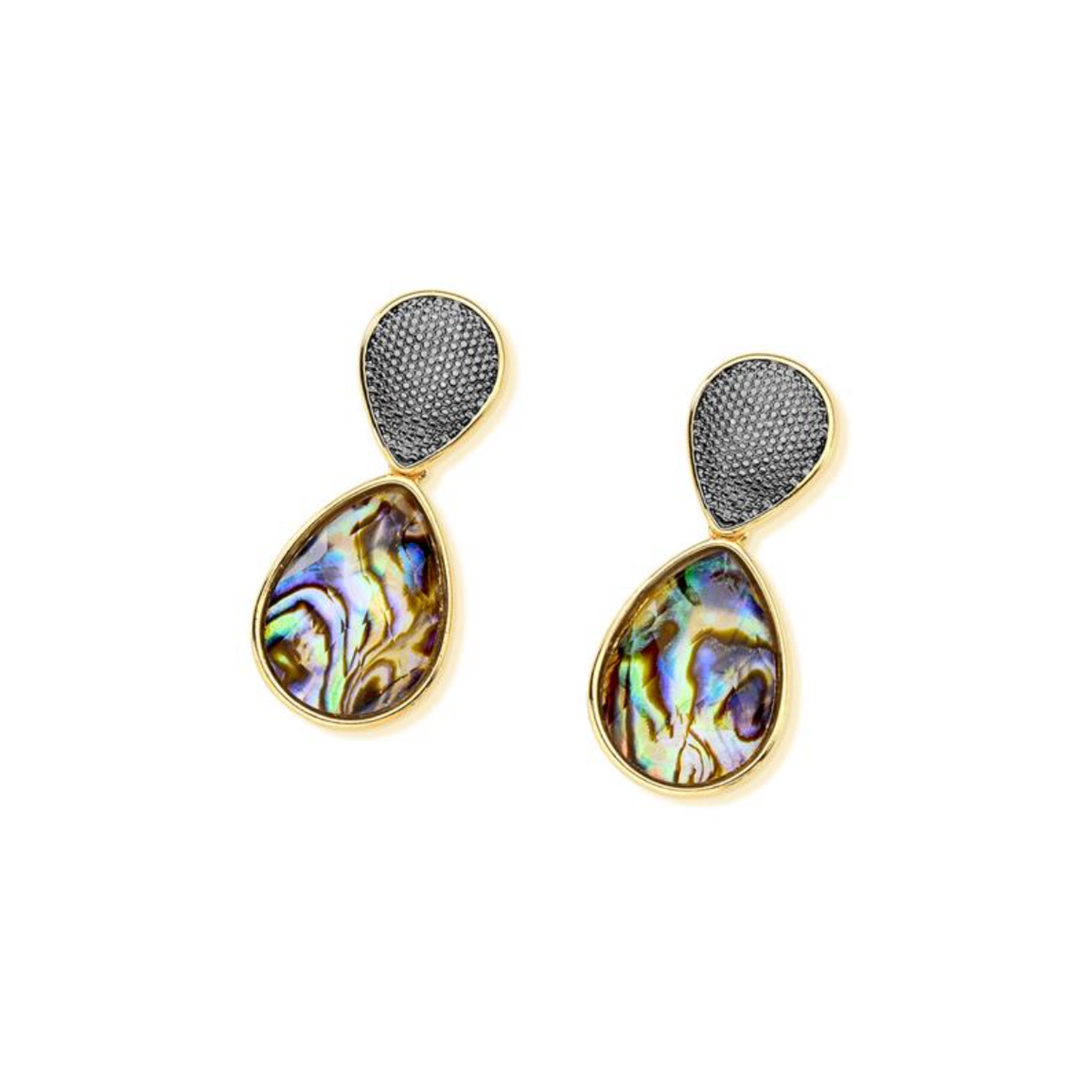 GOLD PLATED AND BLACK RHODIUM PLATED EARRING