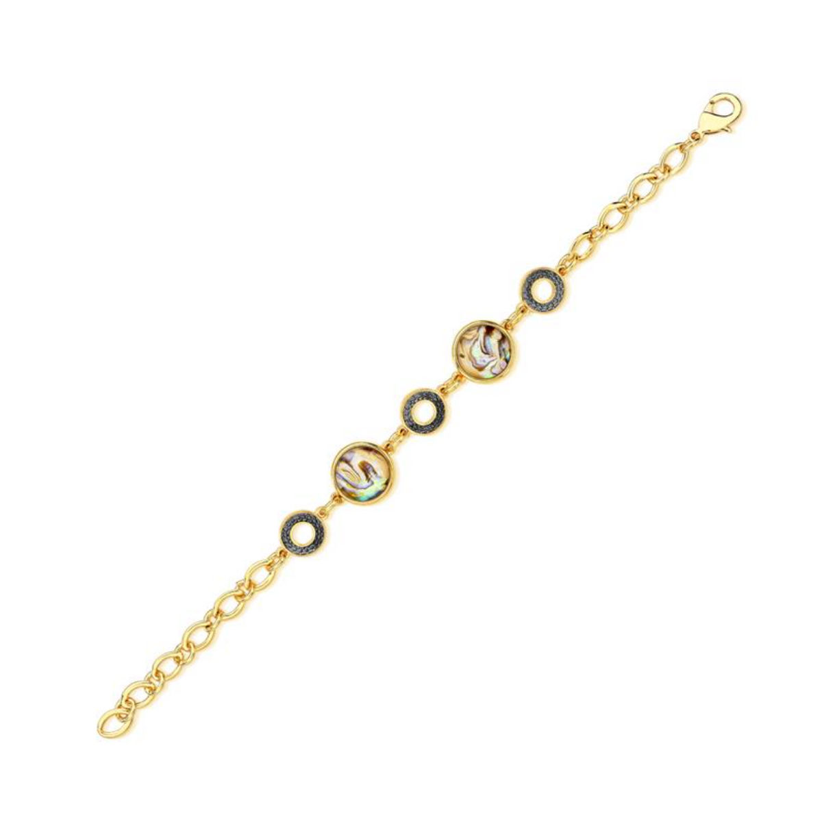 GOLD PLATED AND BLACK RHODIUM PLATED BRACELET