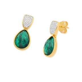 GOLD PLATED AND WHITE RHODIUM PLATED EARRING