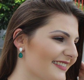 GOLD PLATED AND WHITE RHODIUM PLATED EARRING