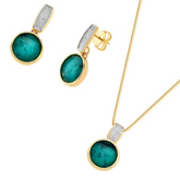 GOLD PLATED AND WHITE RHODIUM PLATED SET